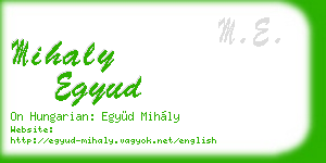 mihaly egyud business card
