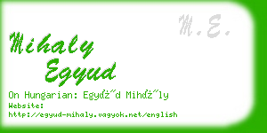 mihaly egyud business card